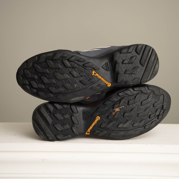 Adidas Terrex AX3 Mens 12 Hiking Trail Running Shoes Dark Grey Orange GorpCore - Picture 6 of 9